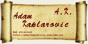 Adam Kaplarović vizit kartica